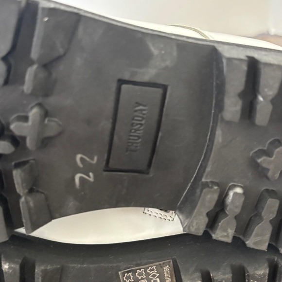 Thursday Boot Company Leather Combat‎ Boots in Ecru White Sz 10 Chunky Lug Sole - Picture 8 of 12